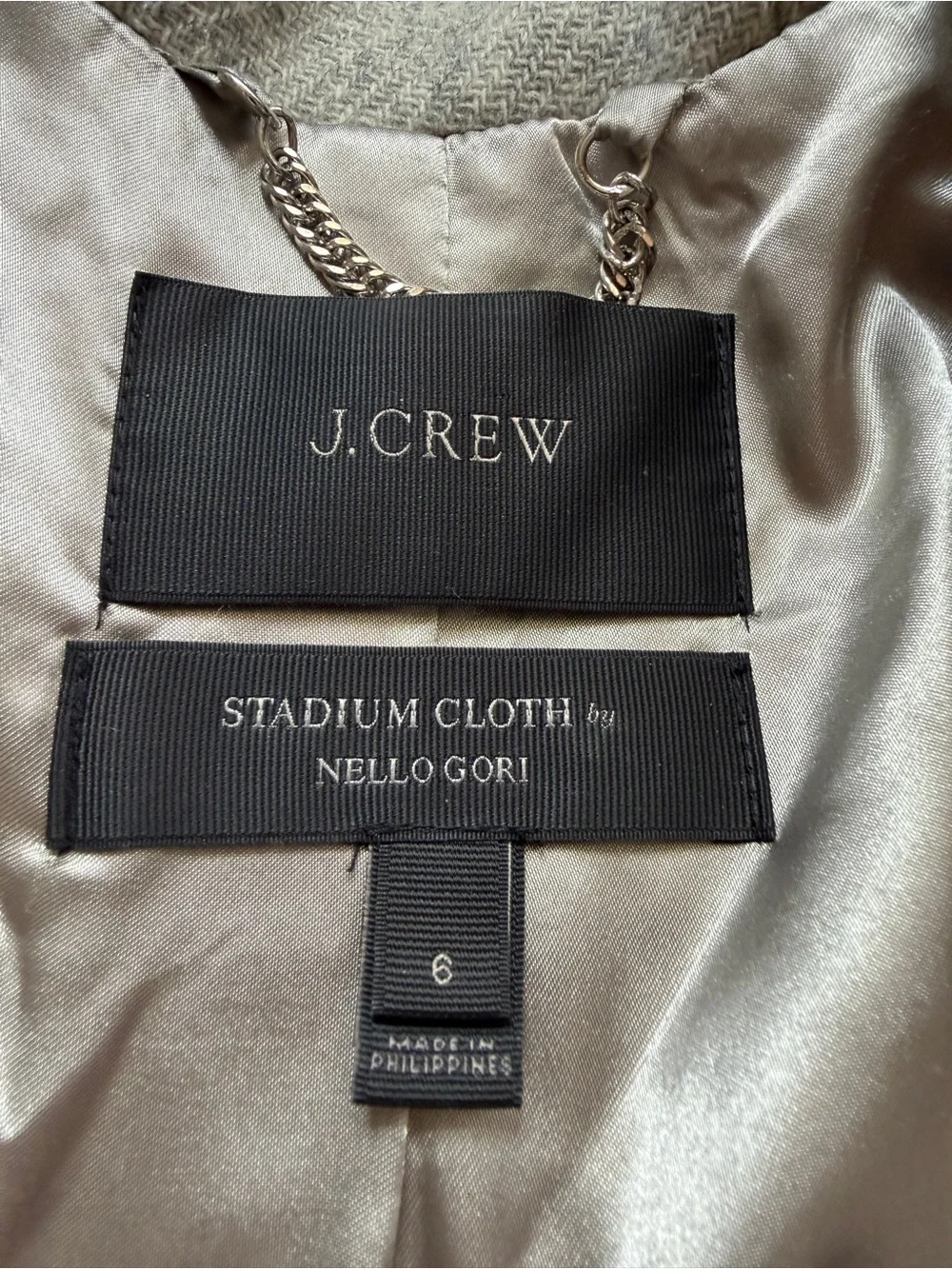 JCREW Chateau Parka Grey Wool Coat 6 Hooded Duffel Jacket Preppy Fall Faux Fur